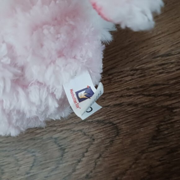 New 7" MANHATTAN TOY PINK BUNNY PLAID EARS SNUGGLES 2011 Plush Beans 148480 - Picture 5 of 5